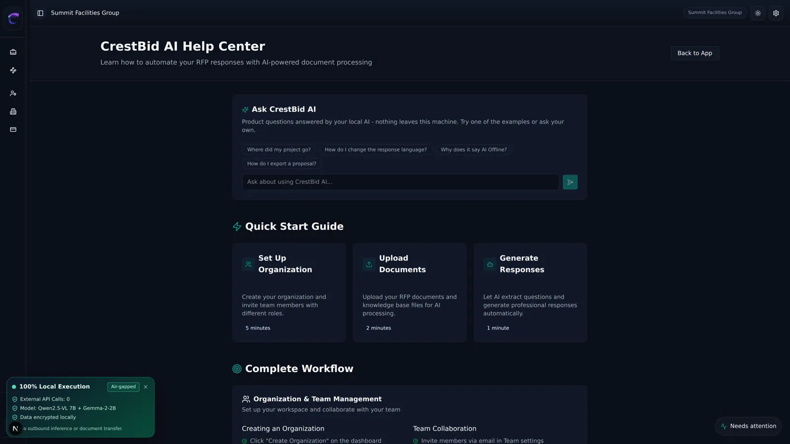A help copilot for the tool itself.